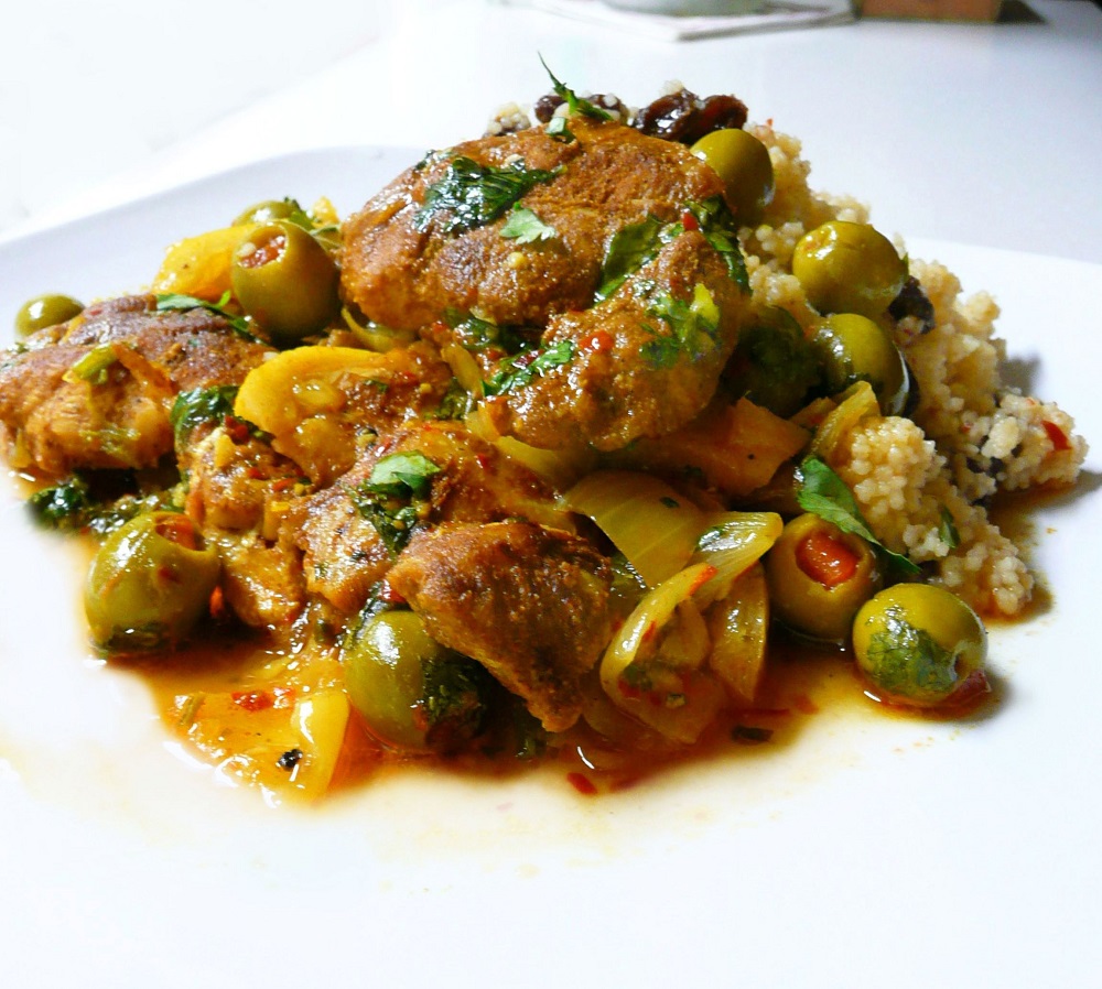 Tajine marocain de poulet et olives